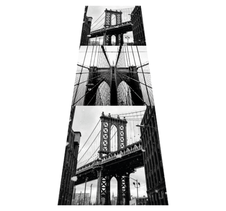 Vinylový koberec do spálne s kolážou brooklynského mosta - Tenstickers