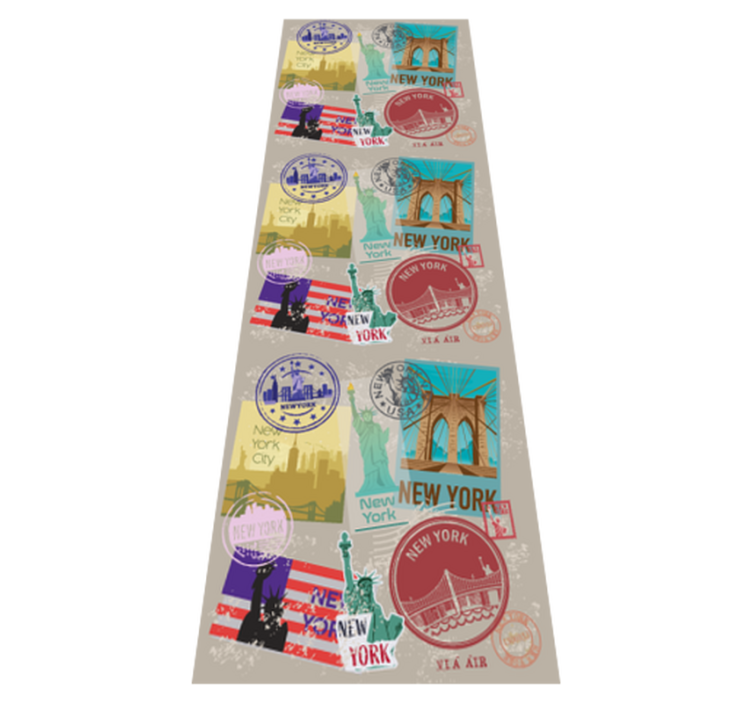 Vinylový koberec do spálne starý nyc koláž - Tenstickers