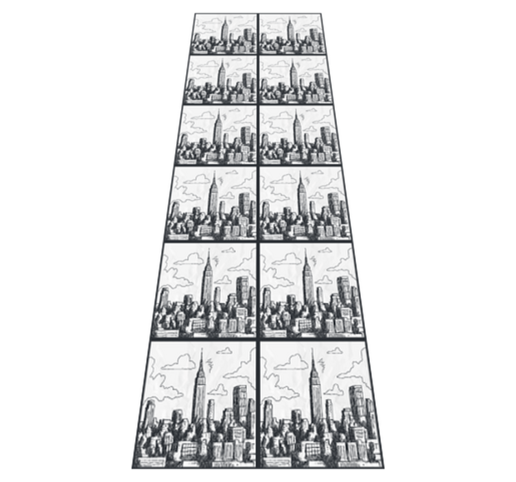 Vinylový koberec do spálne nyc skicový koláž - Tenstickers
