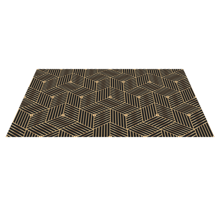 Vinylový koberec s geometrickými tvarmi zlatý dekoračný vzor - Tenstickers