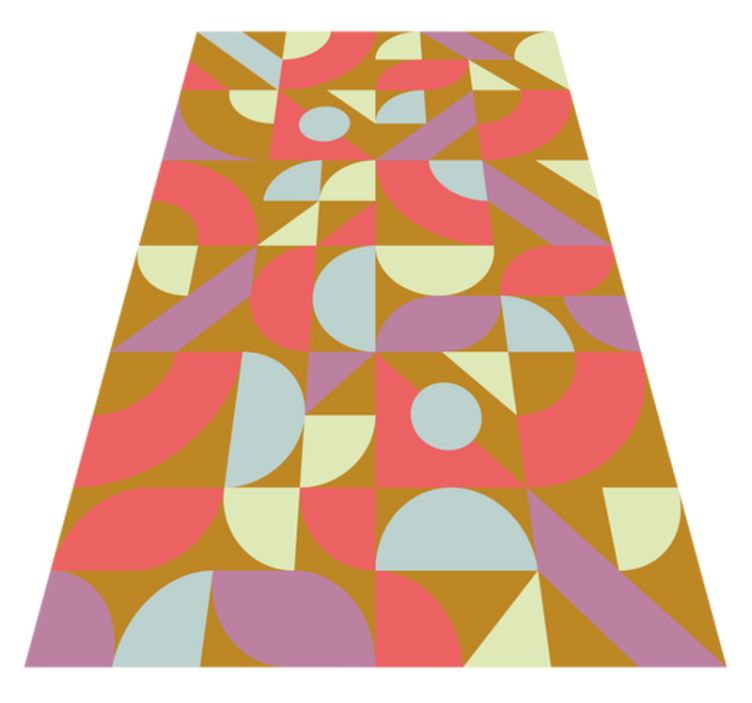 Vinylový koberec s geometrickými tvarmi v retro farbách - Tenstickers