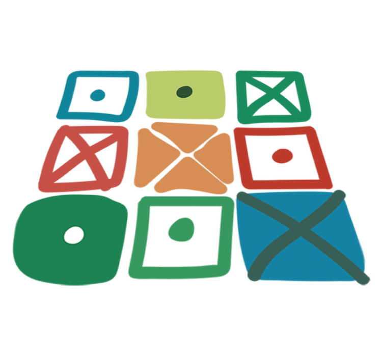 Vinylový koberec s geometrickými tvarmi v rôznych štvorcoch - Tenstickers