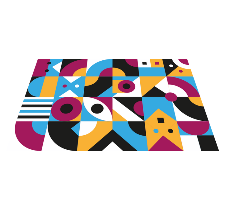 Vinylový koberec s geometrickými tvarmi v farbách - Tenstickers