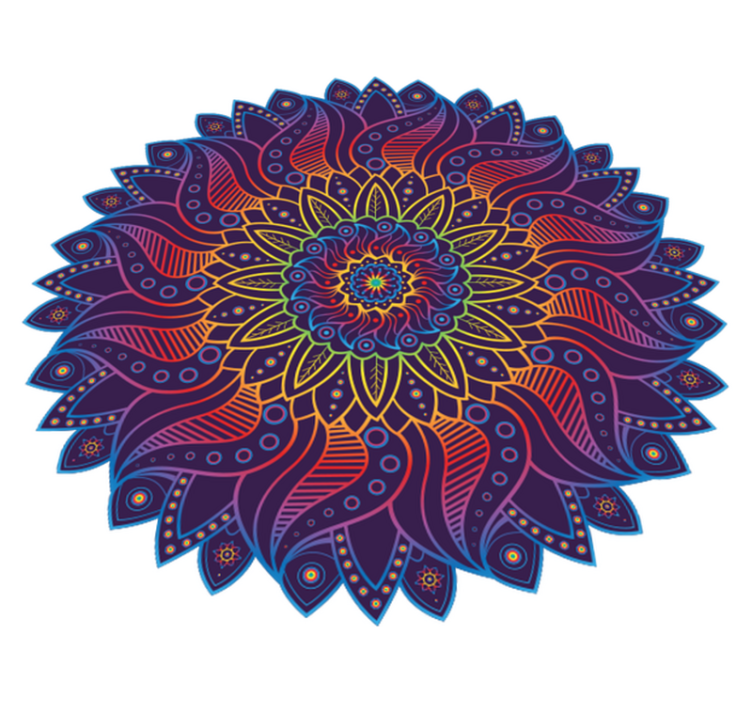 Vinylový koberec s geometrickými tvarmi dúhová mandala - Tenstickers