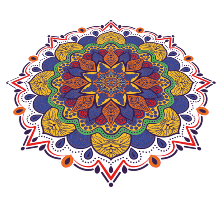 Vinylový koberec s geometrickými tvarmi kvetinová mandala - Tenstickers