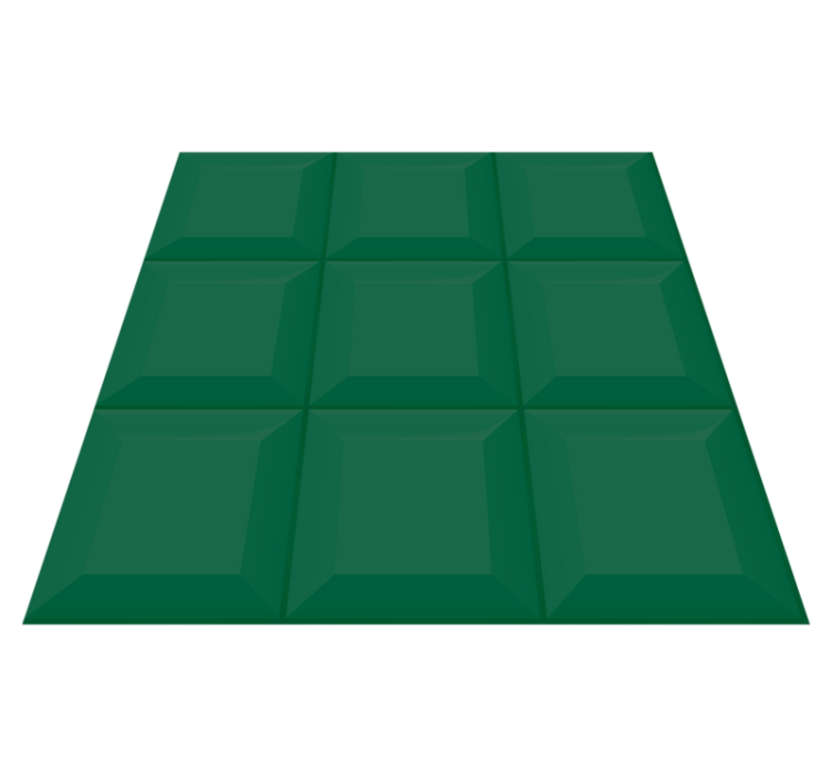Vinylový koberec s geometrickými tvarmi zelené 3d dlaždice - Tenstickers