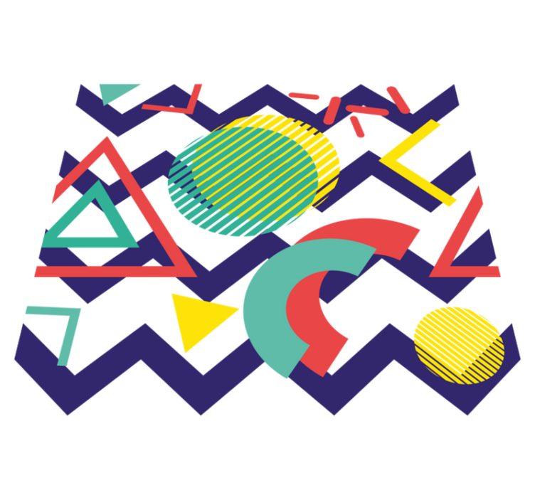 Vinylový koberec s geometrickými tvarmi farebný vzor - Tenstickers