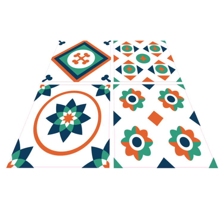 Vinylový koberec s geometrickými tvarmi dlažba - Tenstickers