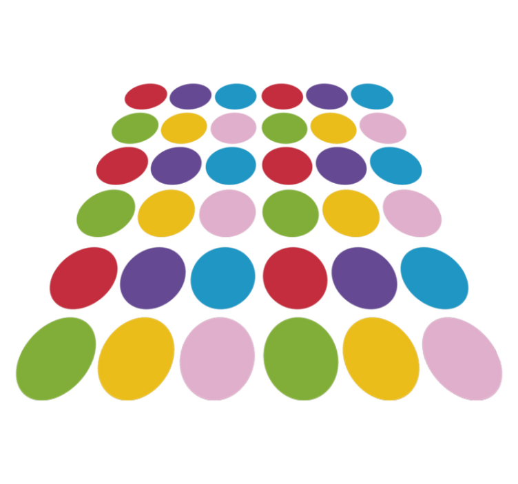 Vinylový koberec s geometrickými tvarmi farebný kruhový vzor - Tenstickers