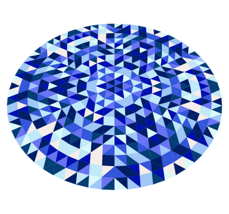 Vinylový koberec s geometrickými tvarmi modrý kruhový vzor - Tenstickers