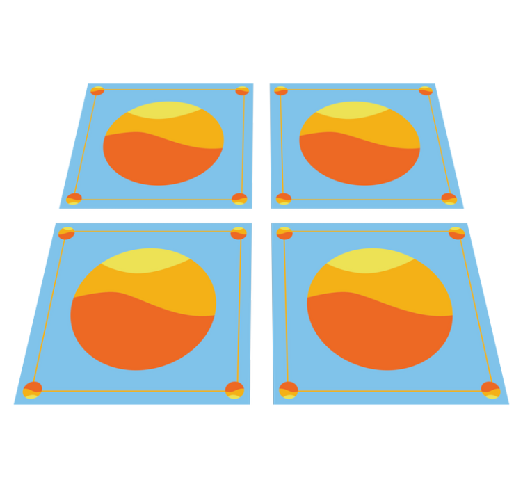 Vinylový koberec s geometrickými tvarmi farebné kruhy - Tenstickers