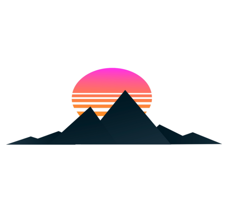 Vinylový koberec s geometrickými tvarmi horský západ slnka - Tenstickers