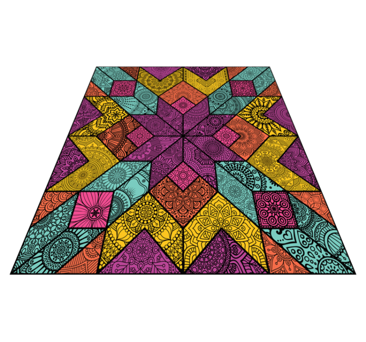 Vinylový koberec s geometrickými tvarmi farebné prvky - Tenstickers