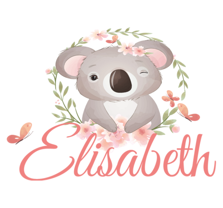 Detský vinylový koberec roztomilé zvieratká koala s menom - Tenstickers