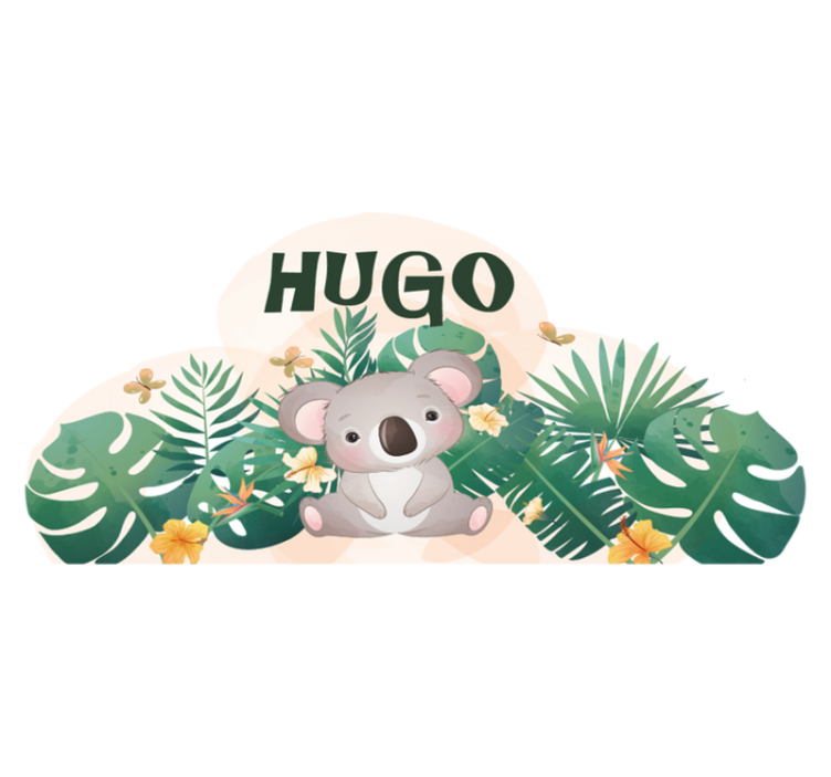 Detský vinylový koberec roztomilý koala pre chlapca s menom - Tenstickers