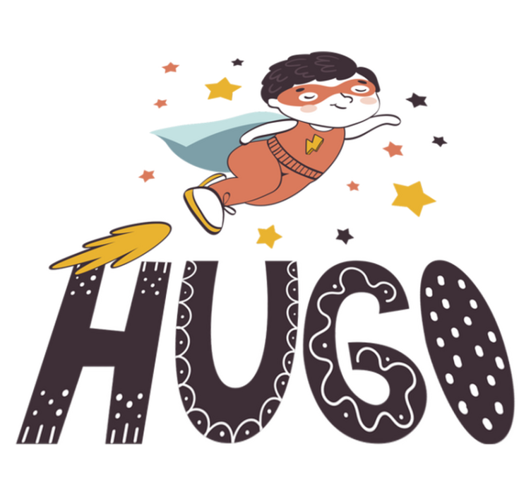 Detský vinylový koberec s prispôsobiteľným menom superhrdinu - Tenstickers