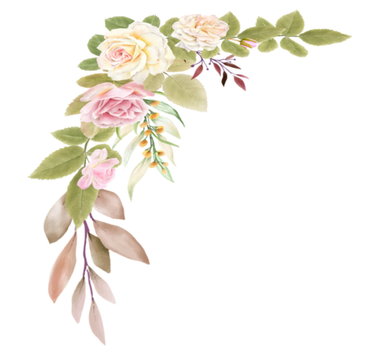 Vinylový koberec do spálne s ružovými a bielymi kvetmi - Tenstickers