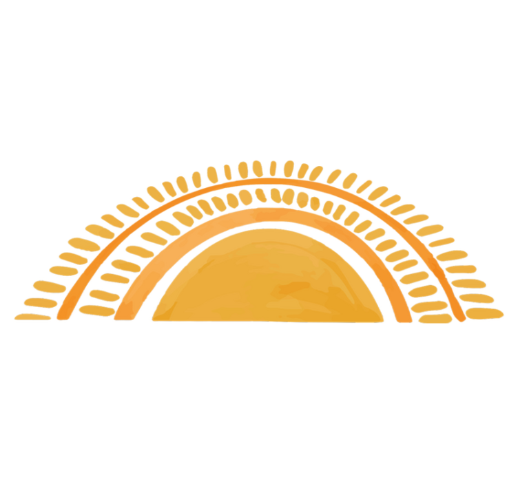 Vinylový koberec do spálne s nakresleným žltým slnkom - Tenstickers