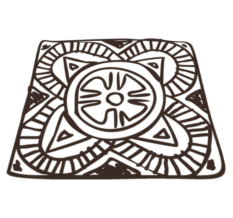 Vinylový koberec do spálne etnický kvetinový štvorcový - Tenstickers