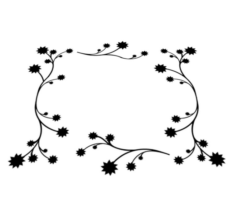 Vinylový koberec do spálne s kvetinovým rámom - Tenstickers