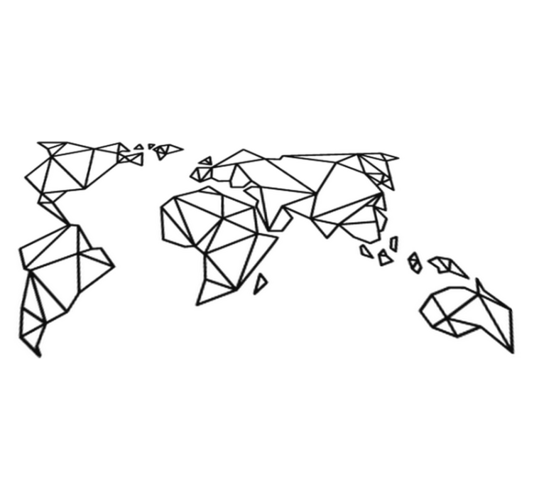 Vinylový koberec s mapou sveta origami dekorácia - Tenstickers