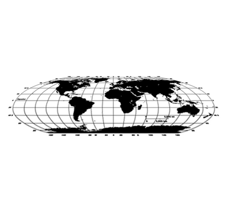 Vinylový koberec s mapou sveta jednofarebný - Tenstickers