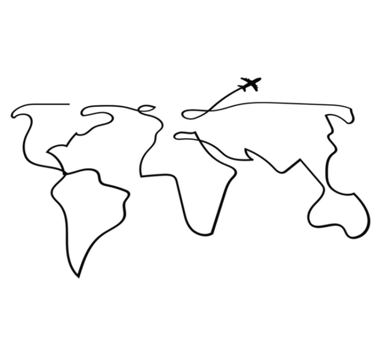 Vinylový koberec s mapou sveta v leteckom pohľade - Tenstickers