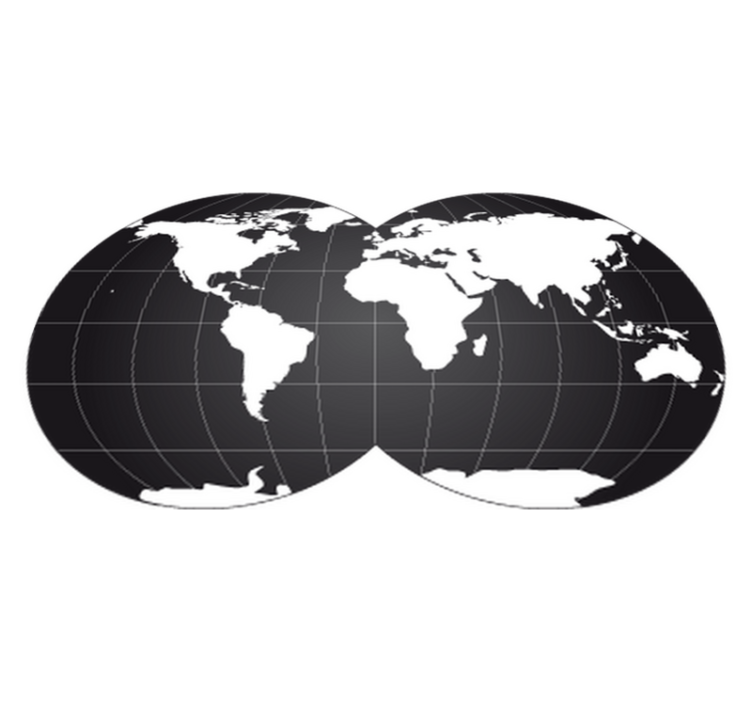 Vinylový koberec s mapou sveta dvojitý zemský glóbus - Tenstickers