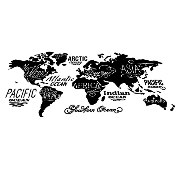 Vinylový koberec s mapou sveta s detailmi - Tenstickers