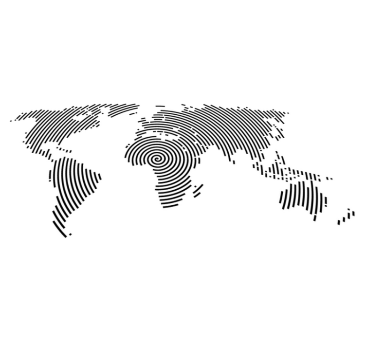 Vinylový koberec s mapou sveta moderná mapa sveta - Tenstickers