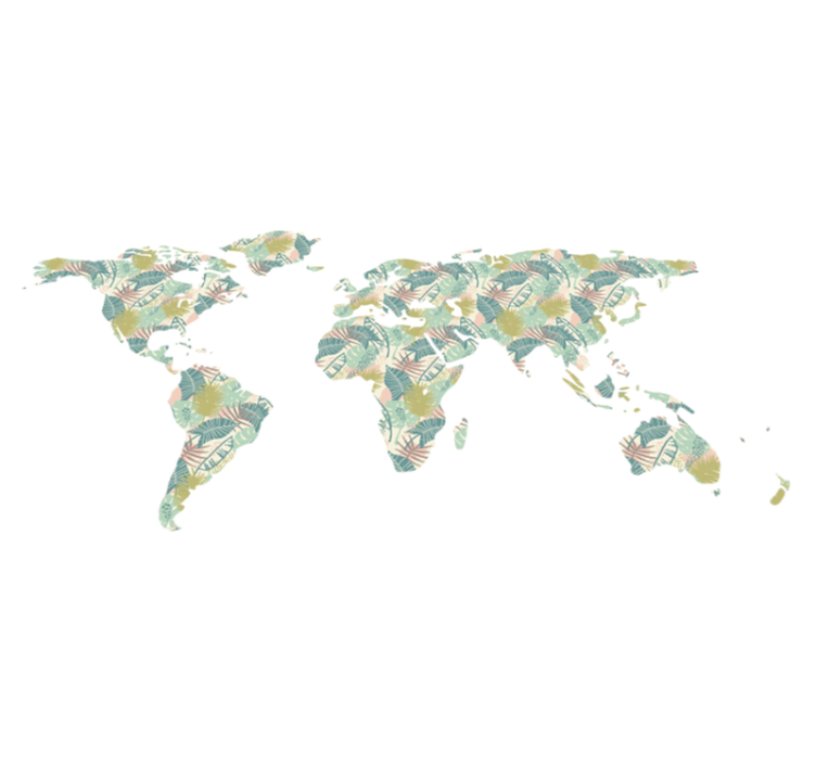 Vinylový koberec s mapou sveta tropická mapa - Tenstickers