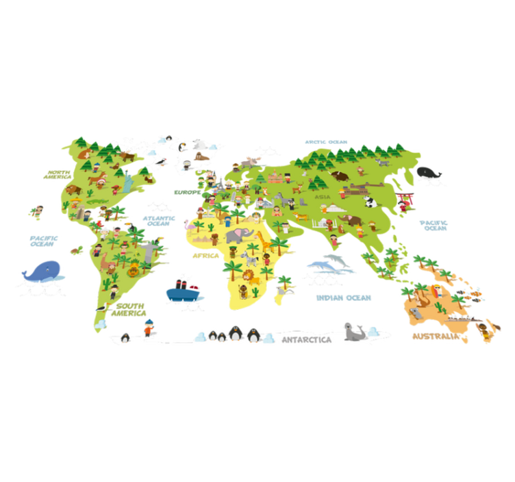 Vinylový koberec s mapou sveta anglických krajín - Tenstickers