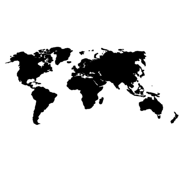 Vinylový koberec s mapou sveta jednofarebný - Tenstickers