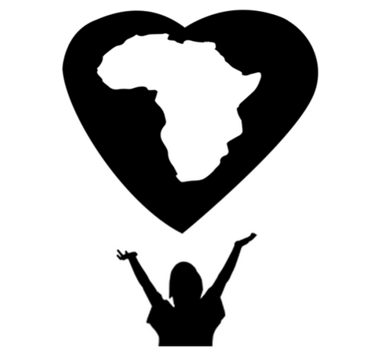 Vinylový koberec s mapou sveta srdce afriky - Tenstickers