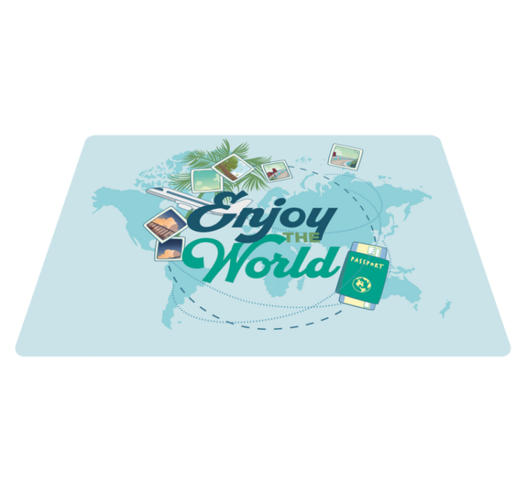 Vinylový koberec s mapou sveta užívajte svetovú mapu - Tenstickers