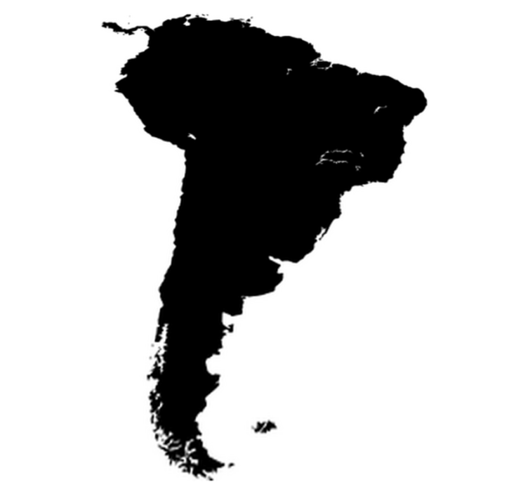 Vinylový koberec s mapou sveta silueta južnej ameriky - Tenstickers