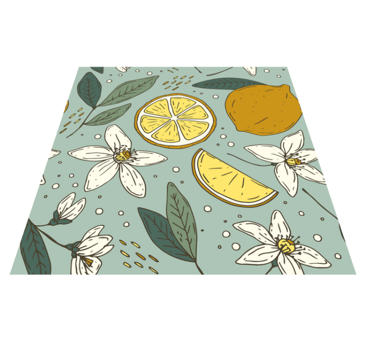 Vinylový koberec do kuchyne s farebným vzorom citrónov - Tenstickers