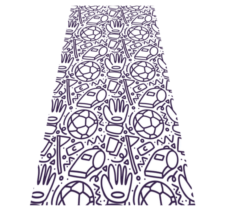 Vinylový koberec do spálne športový doodle dizajn - Tenstickers