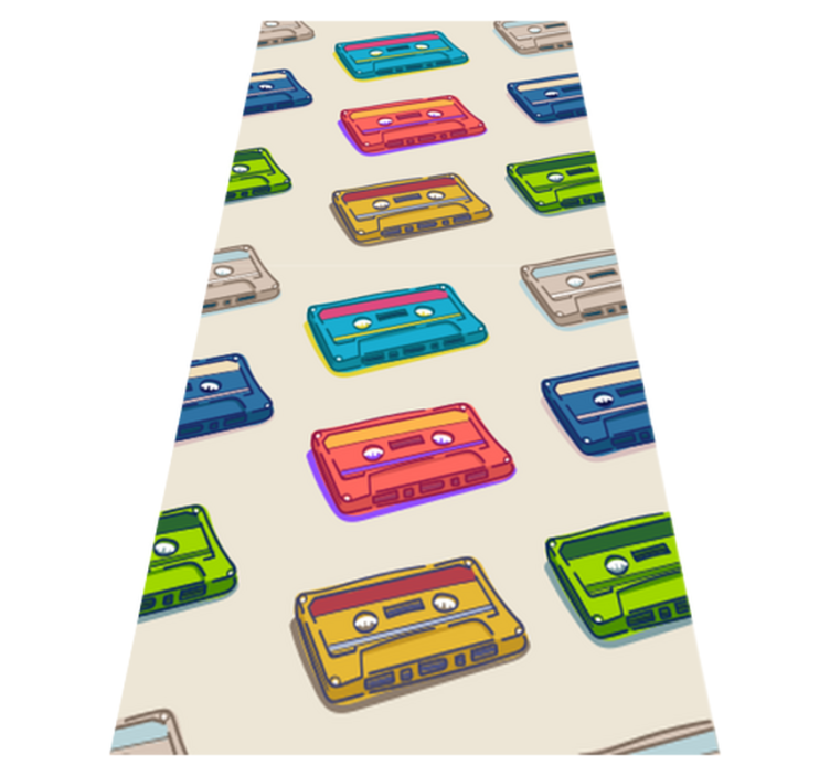 Vinylový koberec do spálne s retro kazetovým vzorom - Tenstickers