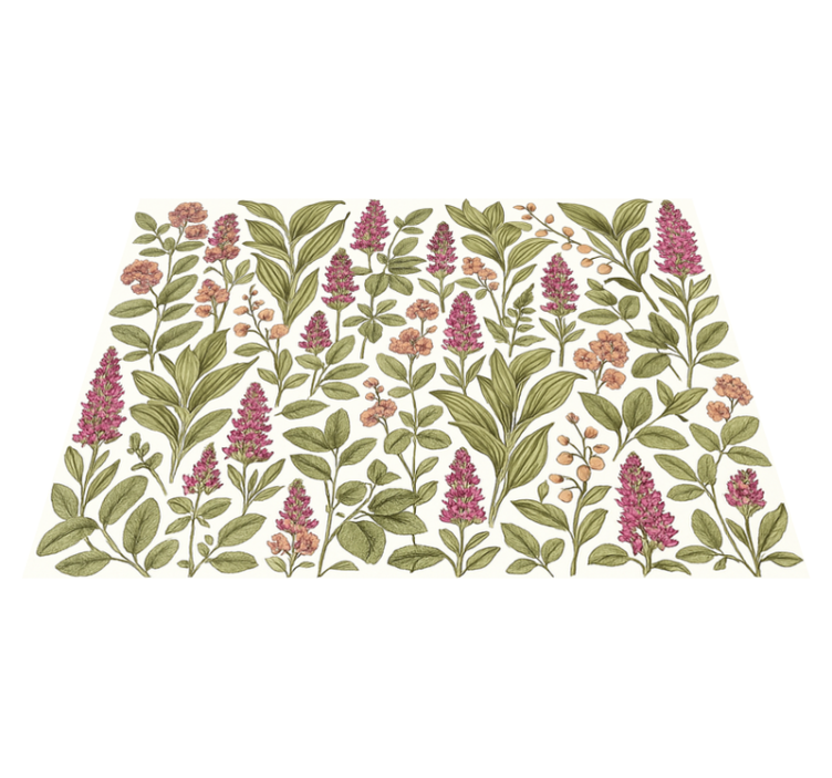 Vinylový koberec do spálne s farebným botanickým vzorom - Tenstickers