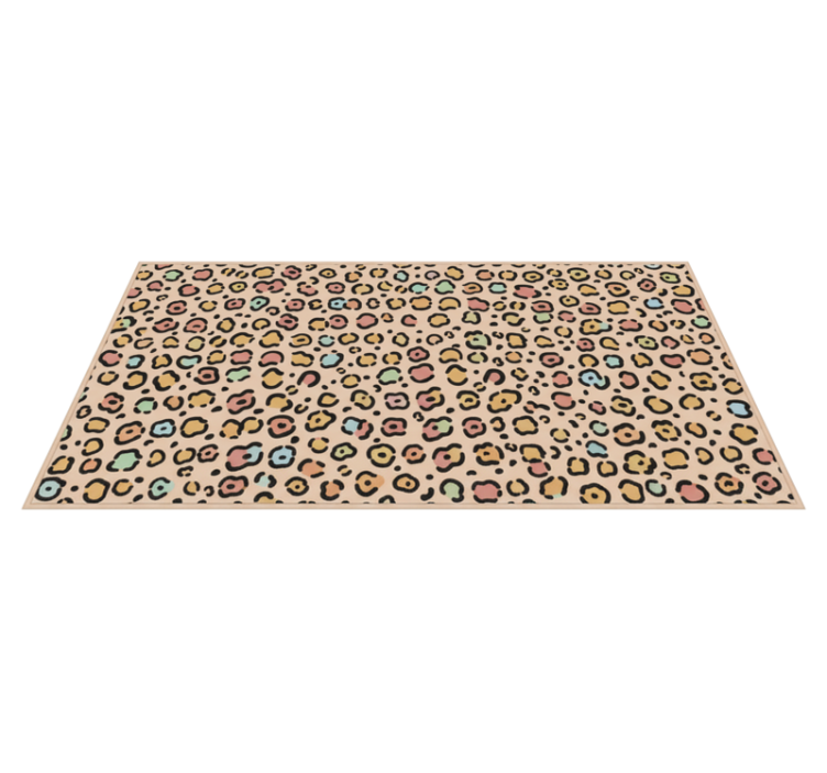 Vinylový koberec do spálne s pastelovým potlačou leopardov - Tenstickers