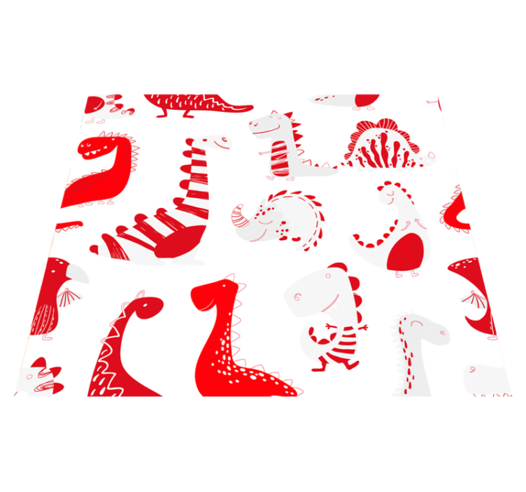 Vinylový koberec do spálne červené náčrty dinosaurov - Tenstickers