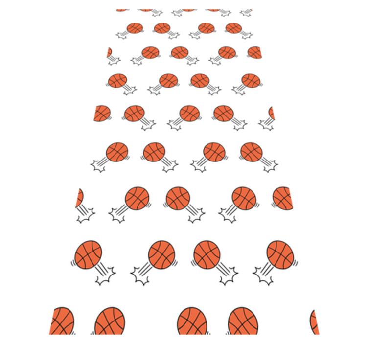 Vinylový koberec do spálne s pozadím kreslených basketbalov - Tenstickers