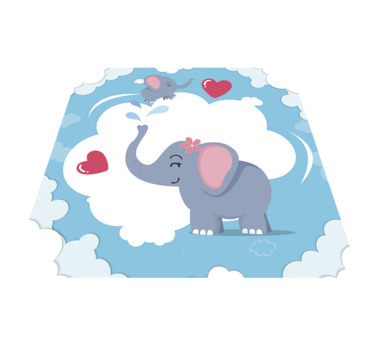 vinylové koberce pre nemluvna adorable Elephant Cloudscape - Tenstickers