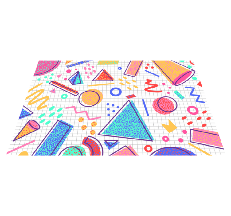 moderný koberec z vinylu colorful Geometric Shapes Design - Tenstickers