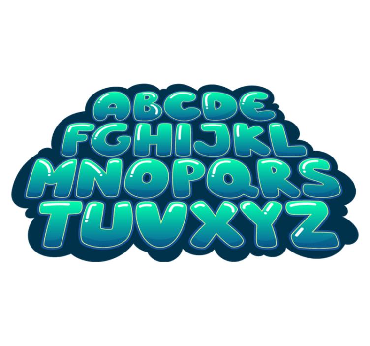 Báječný abeceda bubliny vinyl koberec - Tenstickers