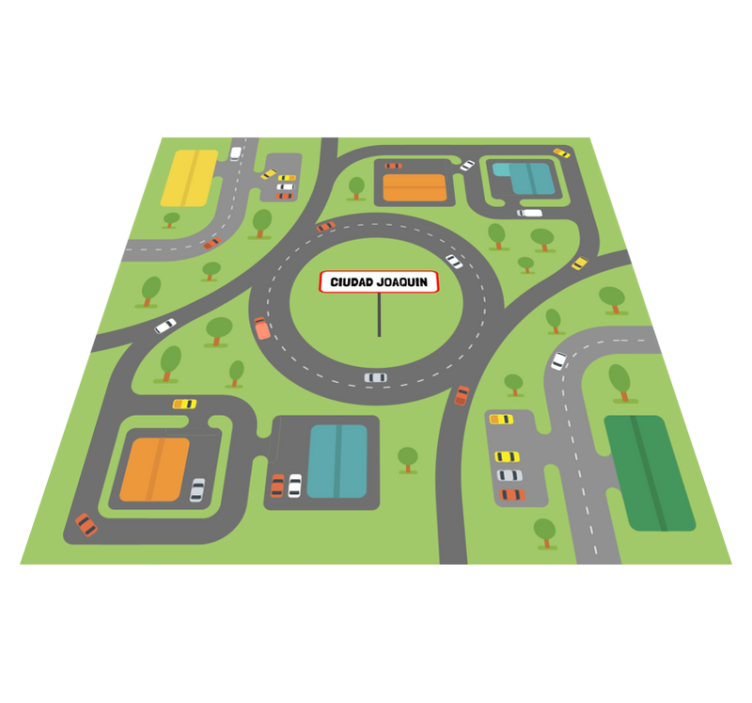 vinylový koberec s menom personalizovaná panoráma mesta - Tenstickers