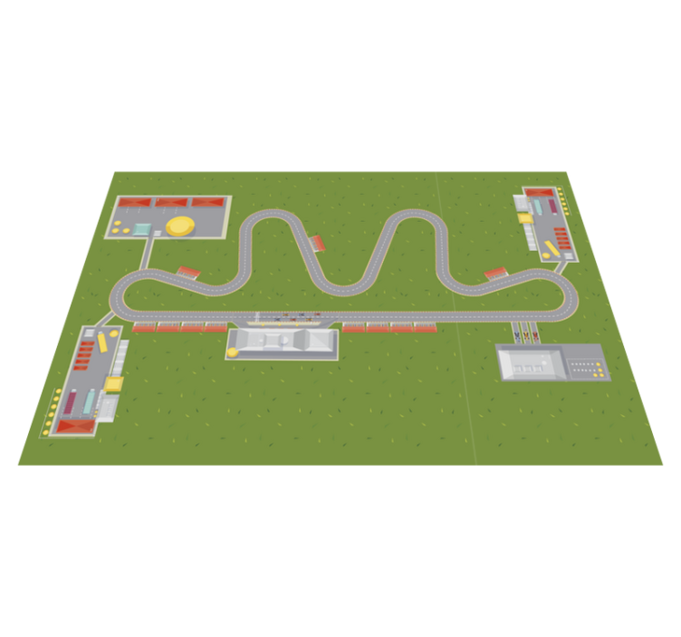 vinylový koberec cesty hravá mapa vozovky - Tenstickers