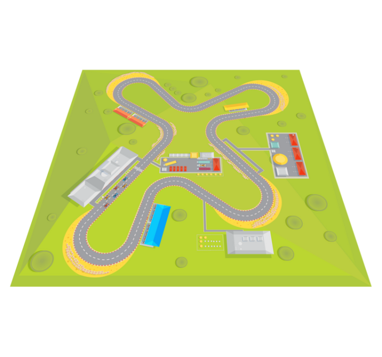 Úžasný vinylový koberec s autodráhou - Tenstickers