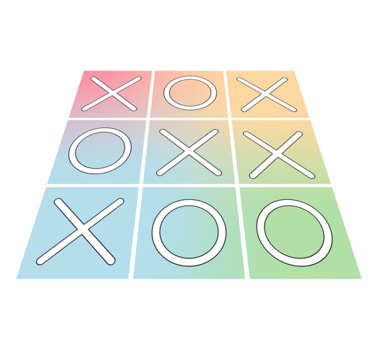 Tic tac toe vinyl koberec hra - Tenstickers
